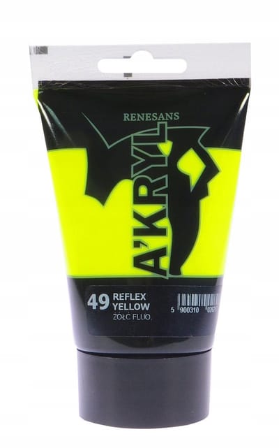 Renesans Acryl Verf Geel 100ml - Hoge kwaliteit