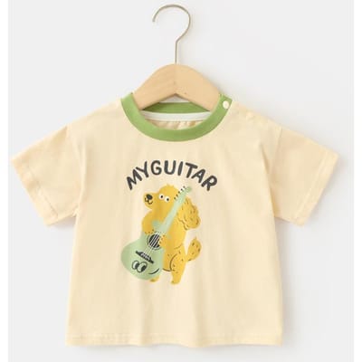 Babykleding Casual T-shirts met korte mouwen Zomerkleding Jongens Meisjes Baby Kinderen Kinderen Zomer Tops met halve mouwen 120cm beige
