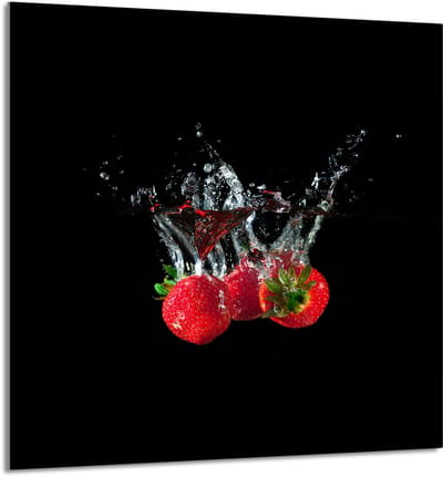 TMK ArtDeko - Glazen Paneel - Keukenbeschermer - 60x65 cm - Truskawki