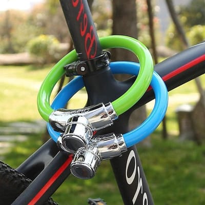 Fietsslot - Mini ringslot - Fietsbeveiliging - Sterk staalkabel - 47 cm - Zwart