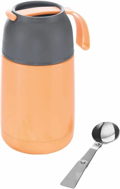Ernesto Thermo Lunchbox - Kleur: Perzik - Dankzij deze thermo-lunchbox blijft je eten lang warm of koud - Inhoud: 600 ml - Ideaal voor kantoor en thuis - Dubbelwandige isolatie - Lekvrije draaisluiting