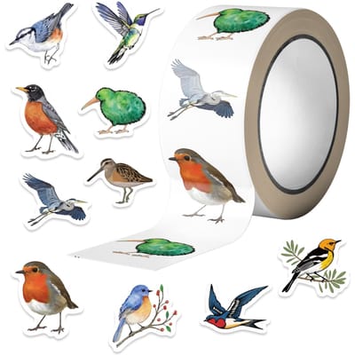 500 Stuks Leuke Stickers Papegaai Vogel Pvc Waterdicht Scrapbooking Benodigdheden Decor Notitieboek Beloningen Kinderen Zelfklevend Label Afdichtingssticker