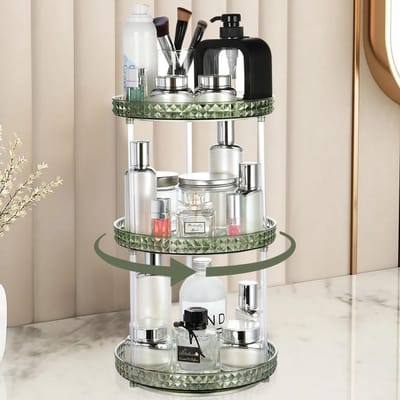 Unyqoos ® Stijlvolle 360 Graden Draaibare Cosmetica- en Make-up Organizer met Grote Capaciteit voor Elke Kamer