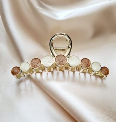Luxe Elegante haarklem goud- Youhomy accessoires haarklemmen- Hairclaw clips- Size groot 11 cm- Sierklem- Hairclip vrouwen en dames| Cadeau voor vrouwen| Moederdag| Valentijnsdag cadeau