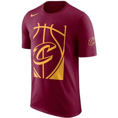 Nike 2018 NBA Cleveland Cavaliers Casual Basketball T-shirt met korte mouwen Heren Tops Bourgondië AJ2440-677 L brown