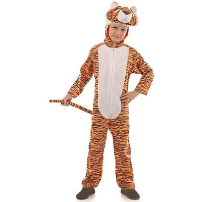 Umorden 2-8 ans Enfant Bébé Enfant Costume Tigre Combinaison à Capuche pour Garçons Filles Fête Thème Animal Déguisement S (2-3T) white