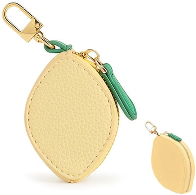 Dailygoods- Muntenportemonnee Citroenvorm - Sleutelhanger - Sleuteletui - Kaarthouder - Uniek ontwerp - Praktische veelzijdigheid - Sleuteltas
