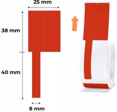 Niimbot labelprinterrol B21(S/Pro)/B1/B3S(pro)/K3/B31 - 25*38+40 - 100 vellen - Kabel Rood