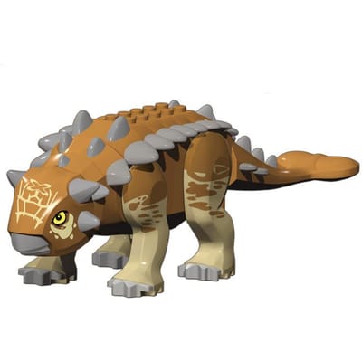 Doe-het-zelf MOC Jurassic Bruine Ankylosaurus Bouwspeelgoed Harde Hagedis Actiefiguur voor Kinderen Cadeaus no box brown