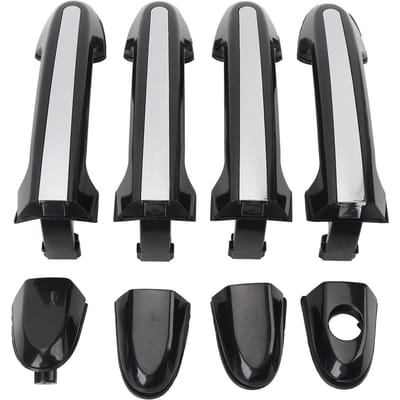Poignée de porte extérieure chromée 82661 2B000 Kit de poignée de porte extérieure élégant résistant aux rayures pour Santa Fe 2007 à 2012 black