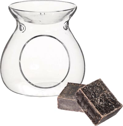 Ideas4seasons Amberblokjes/geurblokjes cadeauset - ylang ylang geur - inclusief geurbrander