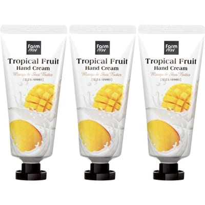 FARM STAY Crème pour les mains aux fruits tropicaux Moist Full Mango & Shea Butter 50 ml (3 options) 1pcs white