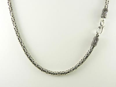 Zware zilveren ketting met koningsschakel - 61 cm