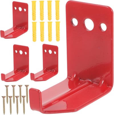 Brandblusser Beugels - Muurhouders - Brandveiligheid - Ruimtebesparend Ontwerp - 6x6cm - Rood