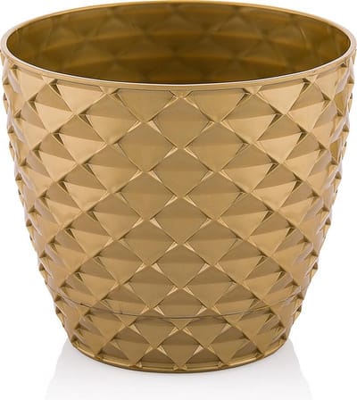 Set van 2 Bloempotten KAPADOKYA met drainage 5L goud UV-bescherming in- & outdoor