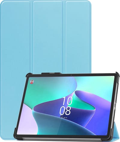 Hoes - Geschikt voor Lenovo Tab P11 Pro - Dun & Stevig - Trifold Bookcase - Hard Cover Case - Met Uitsparing Geschikt voor Lenovo Pen - Hardcover Book - Tablet Hoesje - Lichtblauw