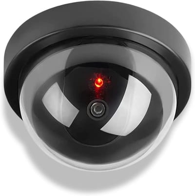 Dummy Koepelcamera - Wit - Ø 12 cm - Realistisch met Knipperende LED - Voor Beveiliging van Winkels en Huizen