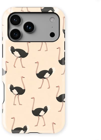 Safari Tough Case geschikt voor iPhone 17 Pro | Premium hoesje met Safari Dieren Design | Geschikt voor Mag | Dieren Print Backcover geschikt voor iPhone 17 Pro Struisvogel