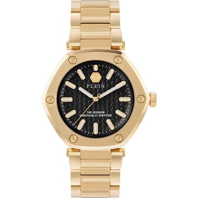 Philipp Plein The Hexagon PW1BA0623 Horloge - Staal - Goudkleurig - Ø 38 mm