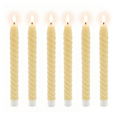 LED-dinerkaarsen - 6 stuks - beige