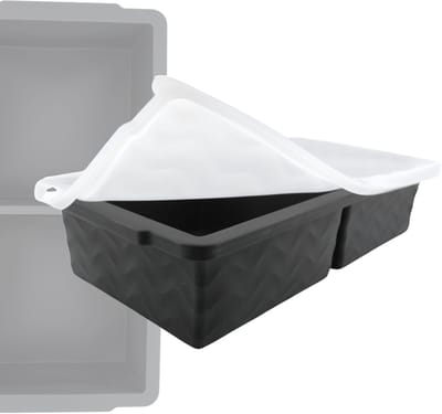 DeCor Food Cubes – Siliconen Diepvriesbakjes met Deksel – 2x 500 ml – Donkergrijs – Verstevigde Rand – Meal Prep & Vriezer