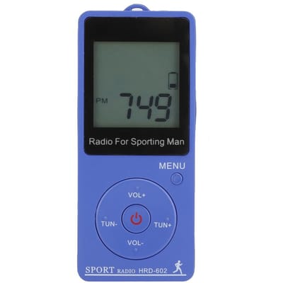 Compact Portable FMAM Réglage de Fréquence Affichage Numérique avec Fonction Podomètre Mini Sports black