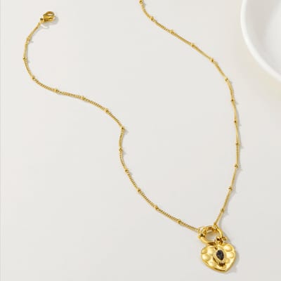 Ketting goud met hartjes bedel - waterproof - stainless steel - kadotip feestdagen