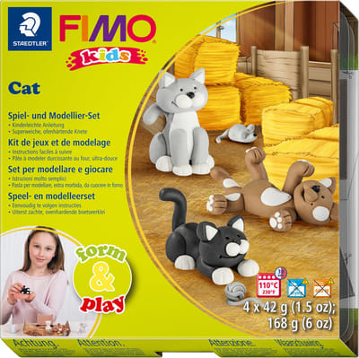 FIMO kids 8034 - ovenhardende boetseerklei - form&play - set Katten