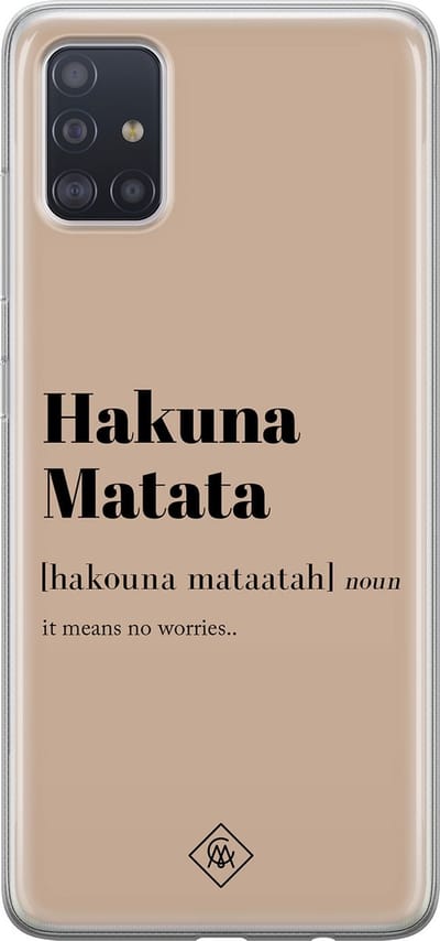 Casimoda® hoesje - Geschikt voor Samsung A51 - Hakuna Matata - Backcover - Siliconen/TPU - Bruin/beige