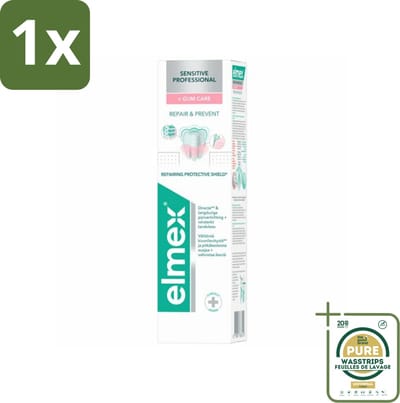 1 x Elmex Tandpasta Sensitive Professional Gum Care 75 ml- Gevoelige Tanden - Tandpasta - Gevoeligheid - Tandarts Aanbevolen - PRO-ARGIN Technologie