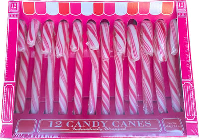 Party canes Red-white - 12 canes x 12gr - Zuurstokken - Rood - Wit - Kerst - Zuurstok - Kerstdecoratie - kerstboom decoratie - decoratie - kerstsnoep - kerst canes