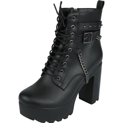 Rock Rebel by EMP - Rock Hoge hak - Boots With Belts And Chains - EU37 tot EU41 - voor Vrouwen - zwart