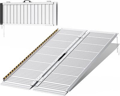 Inklapbare Aluminium Rolstoelhelling 122 cm - Extra Breed en Antislip