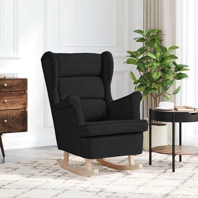 vidaXL - Schommelstoel - 74x90x102 - cm - stof - zwart