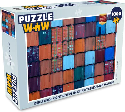 Puzzel Gekleurde containers in de Rotterdamse haven - Legpuzzel - Puzzel 1000 stukjes volwassenen