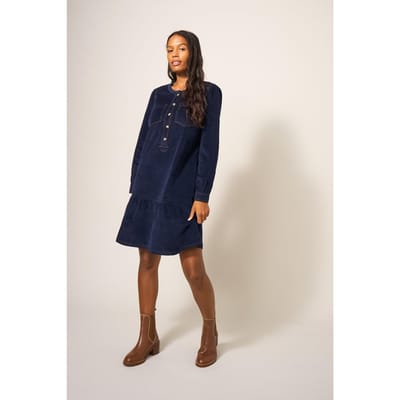 White Stuff Norma Cord Dress Dark Navy Size: 12 | Shirt Dresses Outlet | Dames | Blauw