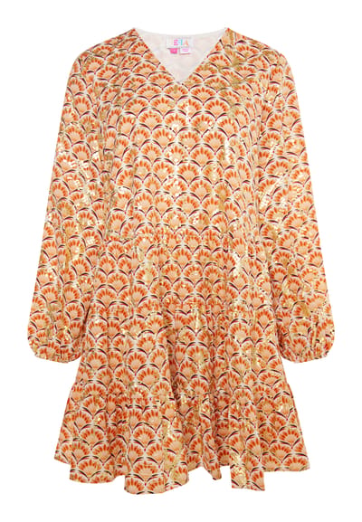 IZIA Jurk Dames Wol Wit Veelkleurig