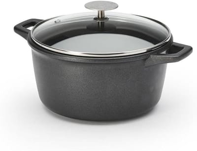 Koekenpan - Koekenpan met deksel - Koken en bakken - Roestvrij staal - 20 cm - Zilver