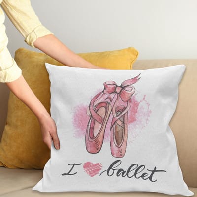 ABAKUHAUS Ballerina Kussenhoes – 40×40 cm – Rosengrau Wit – Dubbelzijdig gedrukt, met rits