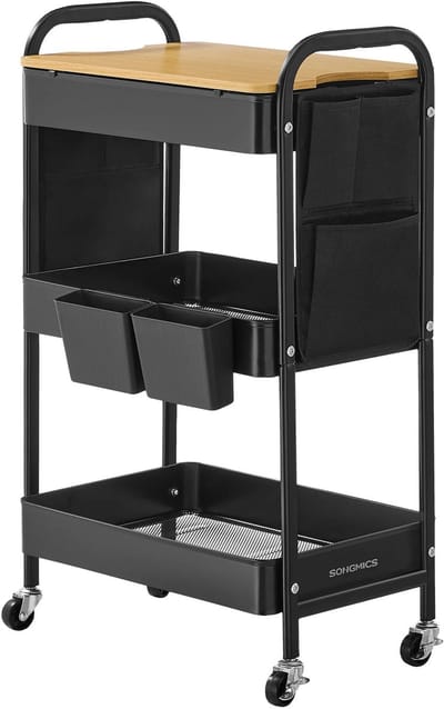 Mobiele Keukenkast - Keukentrolley - Keukenkast - Mobiel - Keukenkast Organizer - Magnetronkast - Keukenblok - Keukenkastje - Keukenkast Voor Magnetron - Kast - Kastje - Kasten - Organizer - Organizers - Opbergrek - Opberg Rek