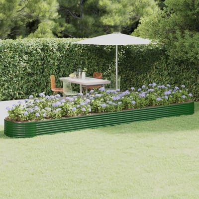 vidaXL - Plantenbak - 544x100x36 - cm - gegalvaniseerd - staal - groen