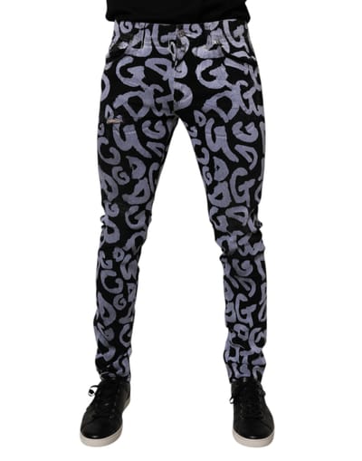 Skinny Graffiti Print Jeans