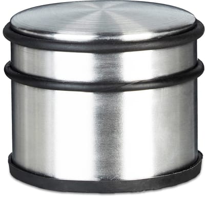 2 x deurstopper verchroomd - XL deurstop - 1 kg - RVS look - deurvastzetter