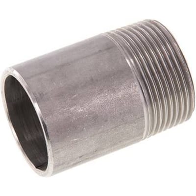 R 1 1/4'' Buitendraad x 42.4mm RVS Pijpnippel met Las uiteinde 20 Bar DIN 2982 - 60mm