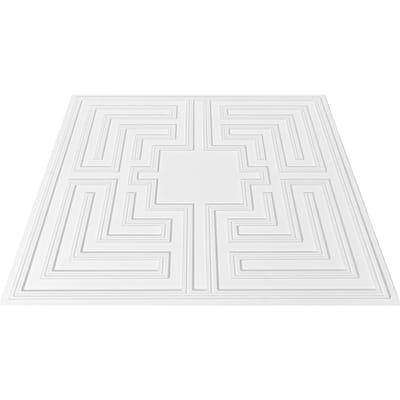 Plafondtegels 12-Pack 24 x 24 inch PVC Eenvoudige Installatie Wit Echo Patroon