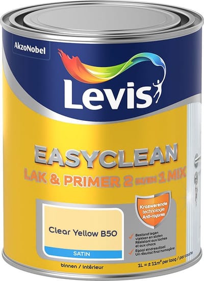 Levis - Easyclean Lak & Primer 2-In-1 Mix - Clear Yellow B50 - Mengverf - 1 L