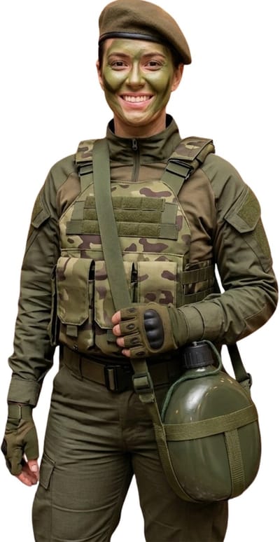 Gerimport Carnaval verkleed Survival veldfles - leger groen - soldaat - verkleed accessoire