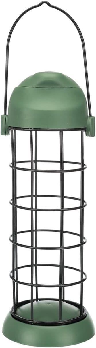 Voederdispenser voor vogels - Vogelvoederhuisje Voerstation - Buiten Voeren - Robuuste materialen - Ø 8 x 22 cm - Groen