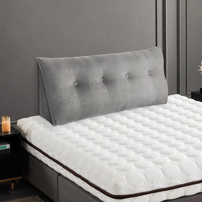Hoofdbord Kussen - Leeskussen Bed - Comfortabel Lezen - Afneembare Hoes - 200x50x20 Cm - Zwart