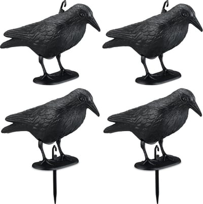 duivenverjager kraai set van 4 - kunststof - vogelverjager duiven - balkon